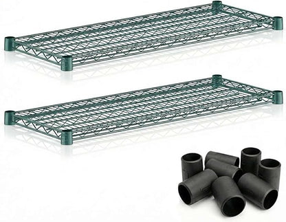 2 Pack Green Additional Wire Shelf for 14"x36" NSF Shelving Units, Replacement Shelves for Wire Rack