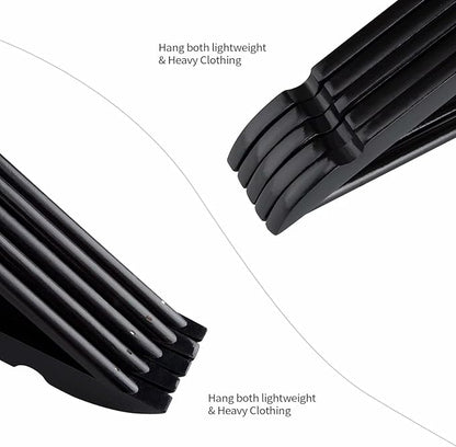 Solid Wooden Hangers 20 Pack, Wood Suit Hangers with Extra Smooth Finish, Precisely Cut Notches and Chrome Swivel Hook, Wooden Clothes Hangers for Shirt Coat Jacket Dress, Black