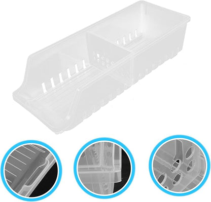OUNONA Beverage Dispenser for Fridge Soda Can Organizer Auto Slide down Can Storage Rack Double Design Compact Storage Refrigerator Drink Organizer