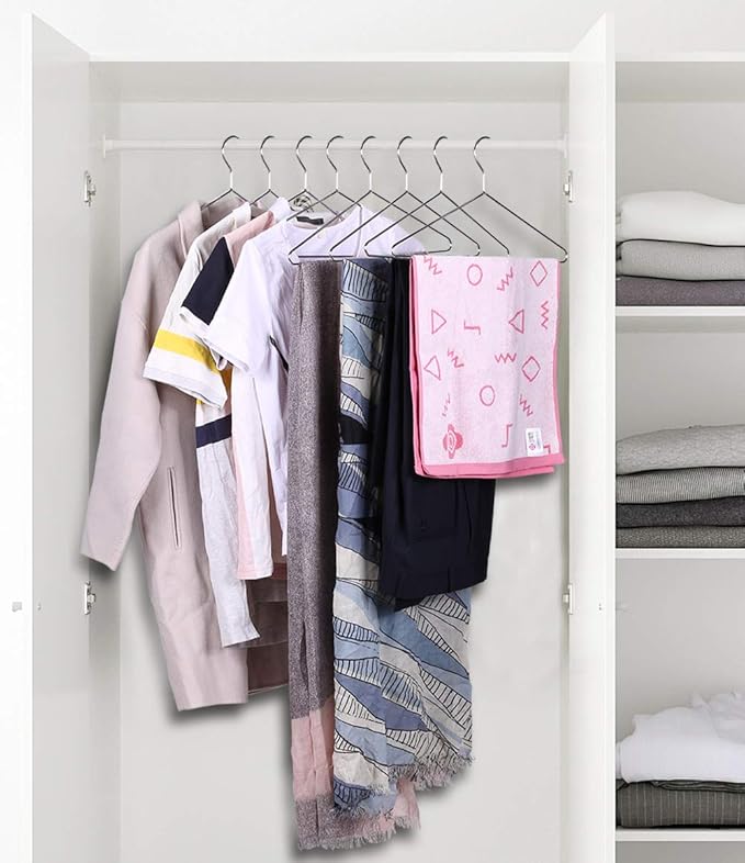MISSLO 20 Pack Metal Hangers Heavy Duty Stainless Steel Hangers for Clothes Closet Coat Clothing Suit Shirt, 16.4 Inch