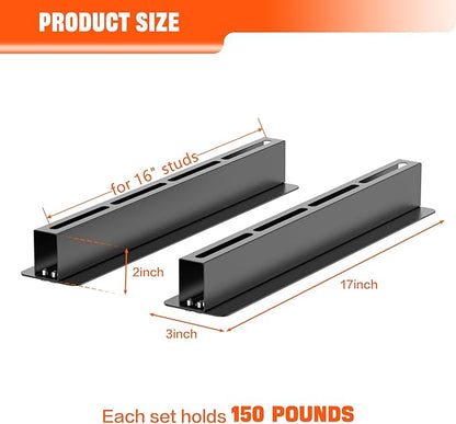 TORACK Garage 16" Studs Ceiling Bin Storage Rack, Overhead Tote Storage Rails Heavy Duty Adjustable Tote Slide Rails for 5 Bins(Bins are not included)