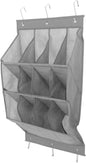 GLEAVI Foldable Over-the-door Shoe Organizer 12-grid Hanging Shoe Rack Breathable Mesh Storage for Apartment Closet Narrow Door Holder