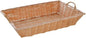 HUBERT Natural Color Wicker Basket Rectangular With Handles - 20"L x 13 1/2"W x 4"H