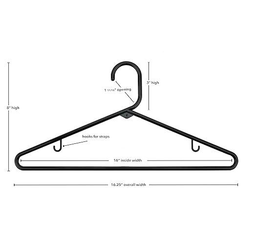 Nahanco Plastic Clothes Hangers, Black, 24/Pack (TBBHU)
