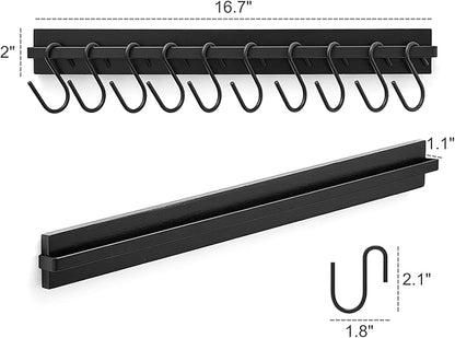 Mkono Hat Rack for Wall Wooden Baseball Caps Organizer with 20 Hooks Rustic Cowboy Hat Hanger Wall Mounted Caps Display Rack for Closet Bedroom Entryway, Set of 2, Black