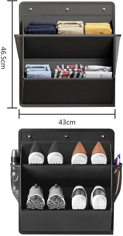 Ventilated Oxford Fabric Door Hanging Shoe Rack Vertical Seasonal Footwear Organiser Portable for Home Use Over the Door Shoe Organizer