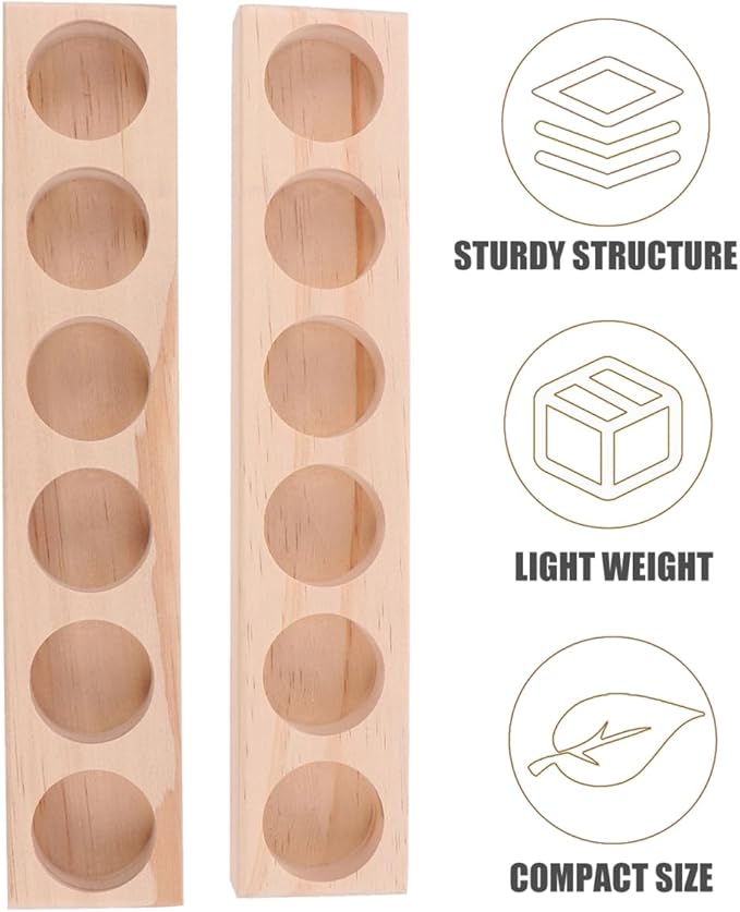 EXCEART Essential Oil Display Stand 6 Slots Organizer Rack Wooden Shelf Compact Storage Holder for Essential Oil Bottles Perfume Nail Polish Desktop
