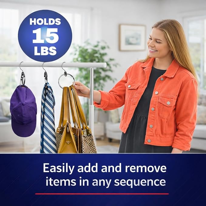 Rolly Hanger® Closet Space Saver – Premium Rotating Aluminum Organizer for Belts, Ties, Hats & Handbags – Heavy Duty 360° Swivel – Declutter & Maximize Storage (2 Pack)