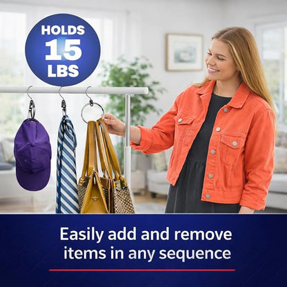 Rolly Hanger® Closet Space Saver – Premium Rotating Aluminum Organizer for Belts, Ties, Hats & Handbags – Heavy Duty 360° Swivel – Declutter & Maximize Storage (3 Pack)