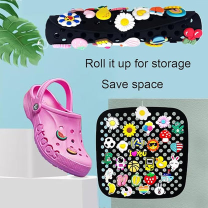 Shoe Charms Organizer, Hanging Display Holder, Wall Mounted, 24 Compartments, Clear, Modern Style