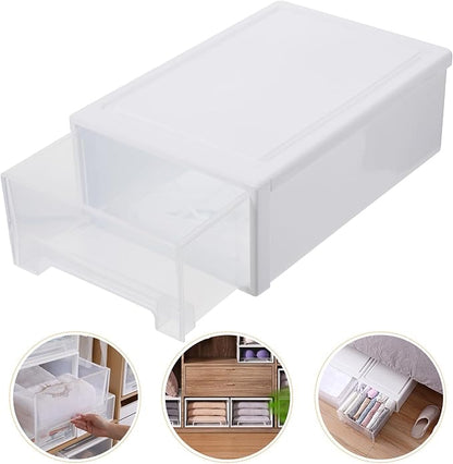 2Pcs Transparent Stackable Shoe Storage Organizer with Lids Plastic Containers for Shoes Closet Organizer Storage Boxes for Easy Access and Organization
