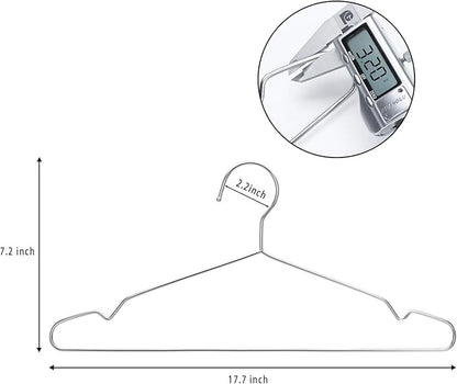 Seropy 30 Pack 16.5 Inch and 50 Pack 17.7 Inch Metal Clothes Heavy Duty Stainless Steel Coat Hangers with Anti-Slip Notch