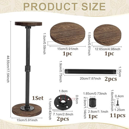 PH PandaHall Hat Display Stand Wooden Hat Holder Rack Adjustable Hats Organizer Rustic Hats Storage Stand Tabletop Wig Displays Risers for Home Closet Store Baseball Cowboy Caps Helmet