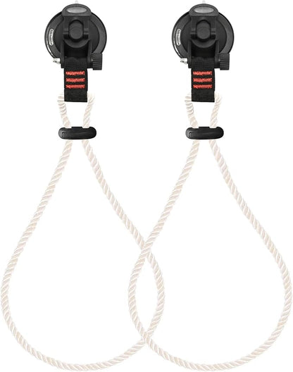 CONBOLA Suction Cups with Rope,Cowboy Hat Rack for Truck Car Heavy Duty Hat Holder,Upgrade Multi Purpose Hanger with Buckle for Truck Cars RV Boat Window Glass Camping.