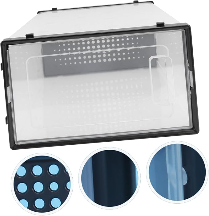 Lurrose Thickened Clamshell Shoe Storage Box Transparent Large Plastic Container Organizer for Closet Space-saving and Easy Shoe Visibility