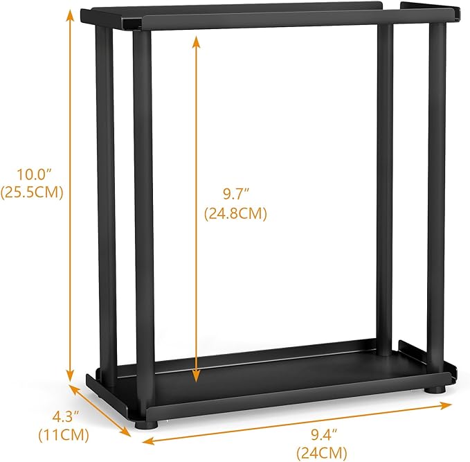 2-Tier Metal Small Bathroom Makeup Organizer Vanity Countertop Skincare & Perfume Storage