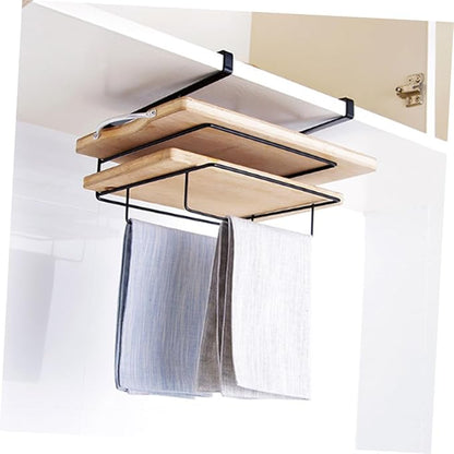 PRETYZOOM 2Pcs Over Cabinet Door Organizer Set No Drill Towel Rack for Kitchen Storage Iron Material Space Saving Design for Cabinets and Pantries