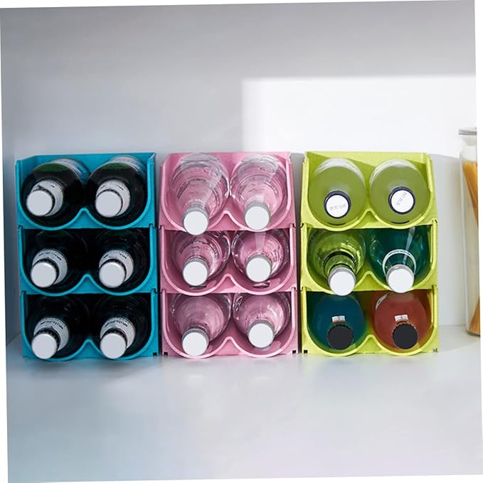 Luxshiny 3pcs Beverage Storage Rack Beer Bottle Stand Stackable Soda Can Holder Kitchen Rack Organize Your Pantry