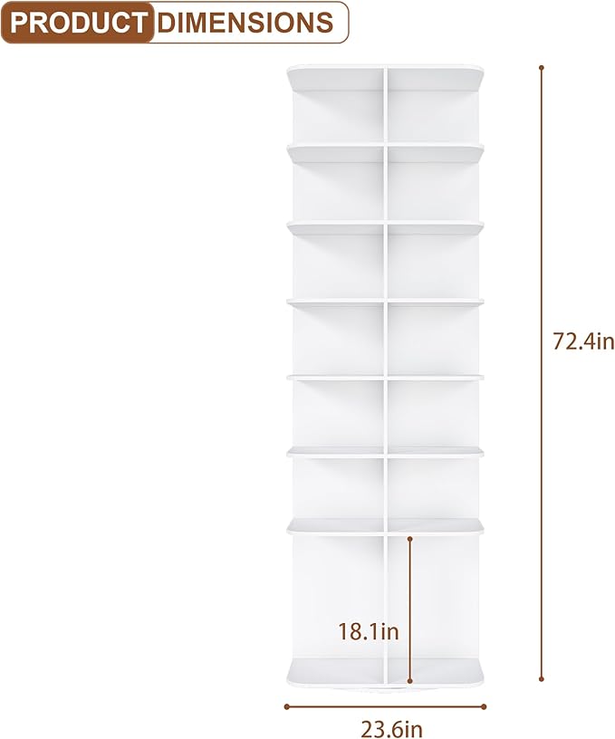 Rotating Shoe Rack Tower, 360-Degree Circular Storage Organizer for Shoes and Handbags, Vertical Space-Saving Cabinet for Entrance Hall, Independent Rotating Shoe Shelf