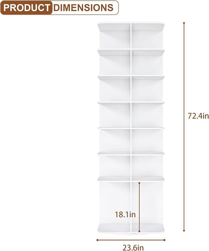 Rotating Shoe Rack Tower, 360-Degree Circular Storage Organizer for Shoes and Handbags, Vertical Space-Saving Cabinet for Entrance Hall, Independent Rotating Shoe Shelf