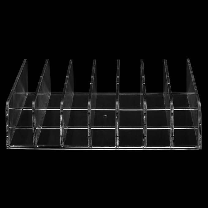 SEUNMUK 4 Pack Acrylic Eyeshadow Makeup Palette Organizer, 7 Section Clear Makeup Palette Holder, Eyeshadow Palette Display Stand for Blush, Concealer