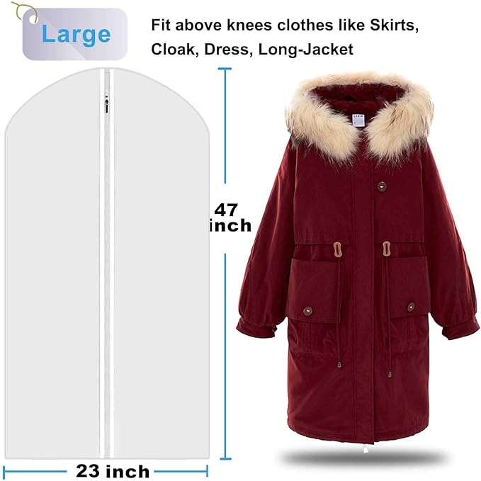 M MOACC Large Garment Bags Lightweight with Zipper for Closet Storage and Travel