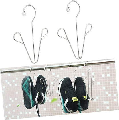 Foldable Shoe Rack Organizer 2pcs Stainless Steel Shoe Drying Rack Hanger Door Hanging Organizer Dry