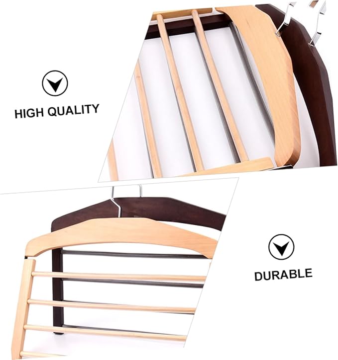 4pcs Wooden Clothes Hanger Organizer Multi Non- Design for Pants and Accessories Space-Saving Closet Versatile Drying Hanger Rotatable Hooks