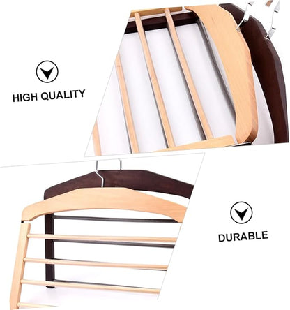 4pcs Wooden Clothes Hanger Organizer Multi Non- Design for Pants and Accessories Space-Saving Closet Versatile Drying Hanger Rotatable Hooks