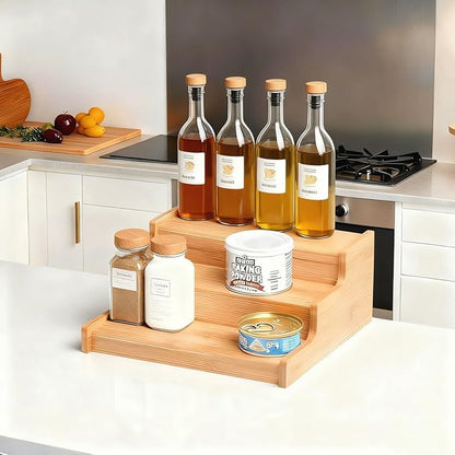 JinDoWin 2 Pack Cabinet Spice Rack Organizer - Enhanced Cabinet Spice Organizer, Practical Spice Rack Organizer for Cabinet and Efficient Cabinet Spice Organizer (2, 9 Inch)