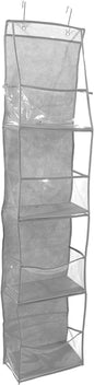 Healeved The Door Hanging Storage Bag, Multi-compartment Door Back Pocket Organizer, 4-section Gray Shoe and Storage for Home Closet and Nursery
