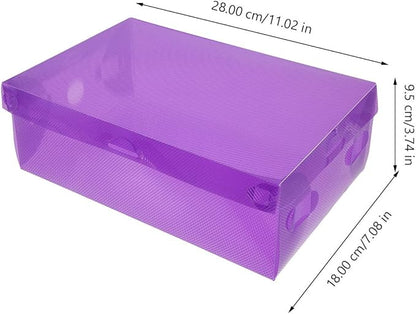 Gadpiparty 7pcs Stackable Plastic Shoe Boxes with Flip Lid, Thickened Colored Sneaker Storage Containers for Men, Women, Space-saving Organizer for Closet and Entryway Random Color