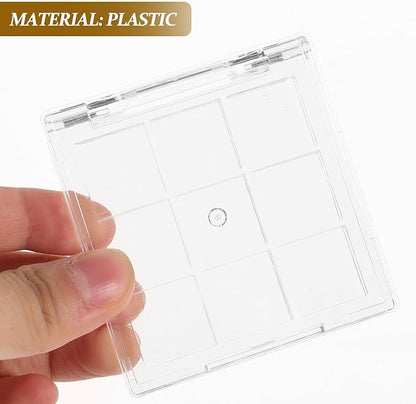 Veemoon Empty Makeup Lipstick Palette, 2pcs 9-Grid Plastic Eyeshadow Case Portable Diy Blush Pan Depotting Makeup Containers Lipstick Dispensing Organizer Storage Boxes for Make up Sample Travel