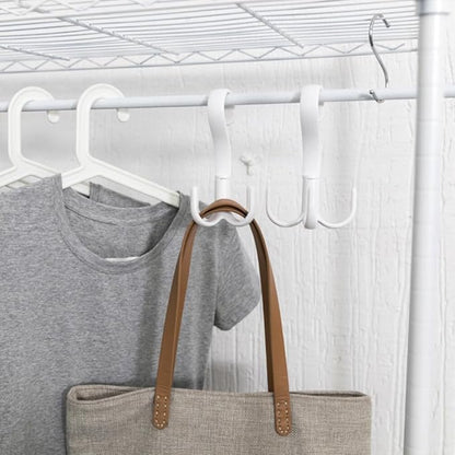 STOBAZA Multi-Function 3pcs Towel Hanger Rotating Hook -Mounted Shoe Rack Scarf Belt Organizer