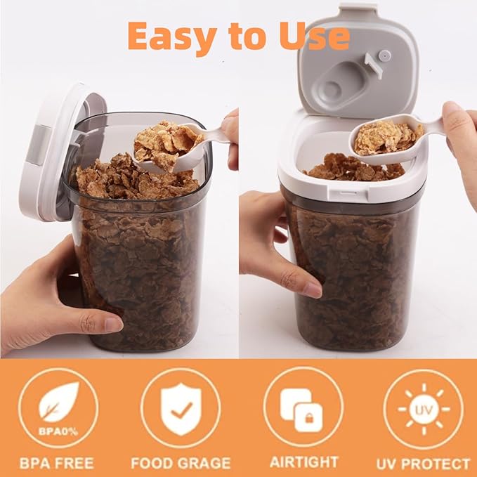 LANGMINGDE Airtight Food Storage Containers, 1.6 QT Coffee Canister Set with Magnetic Scoop, BPA Free, Ideal for Coffee, Spices, Herbs, Candy & Snacks, Keeps Freshness, Easy to Clean, 2 Pieces