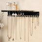 niffgaff Wall-Mounted Jewelry Organizer with Hooks and Shelf - Necklace Hanger Holder for Hanging Storage, Multi-Functional Wall Decor(for Rings, Earrings, Bracelets), Black