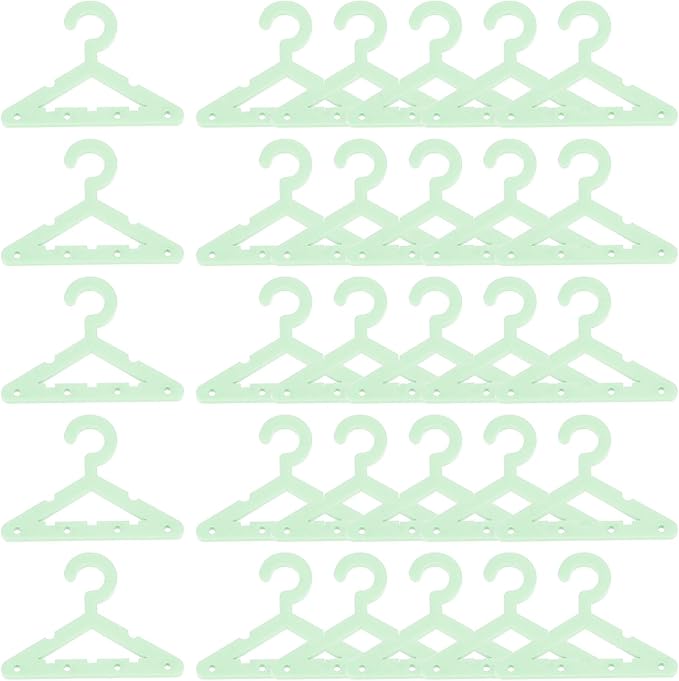 PATIKIL 30pcs Clothes Hanger Earring Holder, Mini Acrylic Coat Hangers Earring Hangers Hanger Rack Small for Earring Holder Organizer Stand Studs, Green