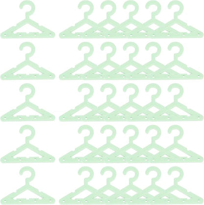 PATIKIL 30pcs Clothes Hanger Earring Holder, Mini Acrylic Coat Hangers Earring Hangers Hanger Rack Small for Earring Holder Organizer Stand Studs, Green