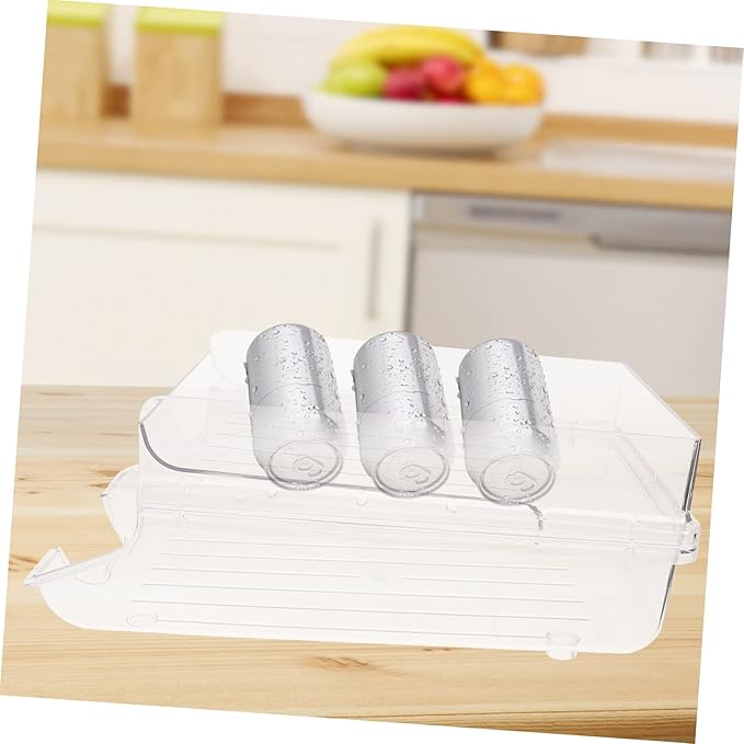 KICHOUSE Refrigerator Beverage Storage Rack Can Holder for Organizing Drinks Space-saving Rolling Dispenser for Home Apartment Rvs and