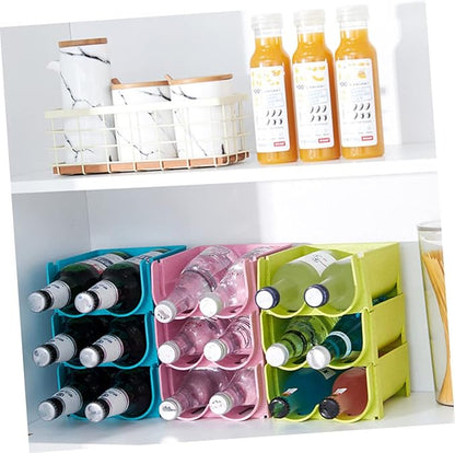 Refrigerator Bins Soda Holder for Refrigerator Fridge Drink Organizer Organizer Bin Storage Rack Stackable 3pcs