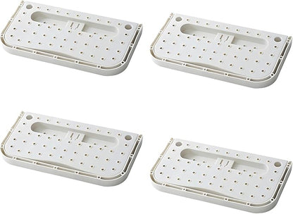 4Pcs Wall Mounted Shoes Rack, Foldable Hanging Shoe Rack Organizer Shoe Storage for Slippers, High Heel, Leather Shoes, Sneaker, Sandal(White)