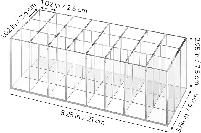 Lipstick Organizer Display, 24 Slot Thick Clear Acrylic Lipstick Holder for Vanity - Makeup Organizer Storage for Lip Gloss, Mascara, Brushes, Perfume