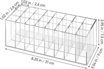Lipstick Organizer Display, 24 Slot Thick Clear Acrylic Lipstick Holder for Vanity - Makeup Organizer Storage for Lip Gloss, Mascara, Brushes, Perfume