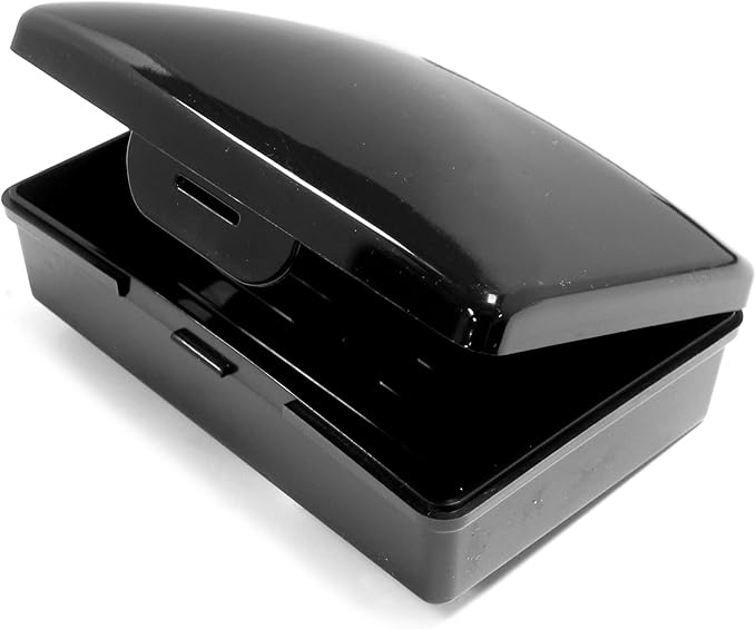 American Comb: Soap Box -Black - 1 Ct - Made in The USA - Soapbox with Hinged Lid and Secure Latch