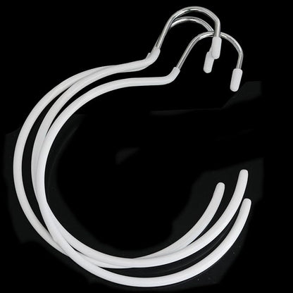 XGNG 3pcs Circle Dipped Rubber Hangers White Multifunctional Organizer Scarf Ring Hanger Anti-Slip Belt Holder Tie Hooks Wardrobe Accessories