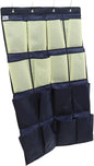 Garneck Over the Door Shoe Organizer Hanging Storage Bag for Closet and Bathroom Oxford Hanging Shoe Rack in Blue and Yellow Space Saving Wall Mounted Organizer for Home