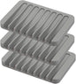 Self Draining Soap Dishes, 3 Pcs Silicone Soap Saver, Waterfall Drainer Soap Holder for Bathroom, Extend Soap Life, Keep Soap Bars Dry Clean & Easy Cleaning (Gray)