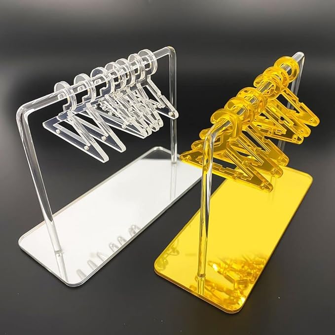Cute Earring Rack Holder Coat Hangers Shape Unique Earring Display Stand Acrylic Ear Studs Display Rack Earring Hanging Organizer(Silver)