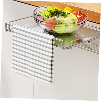 PRETYZOOM Over the Door Cabinet Organizer Rack Foldable Kitchen Shelf for Bathroom Home Storage Strong Load Bearing Hanging Shelf Space Saving Design