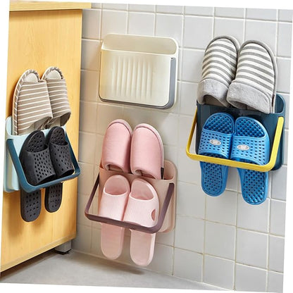 Healifty Shoe Rack for Entryway Wall Hanging Shoe Organizer Space-Saving Storage Loafers Shelf Dorm Stand Random Color